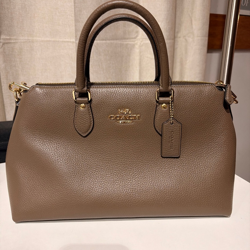 Coach Taupe Leather Satchel